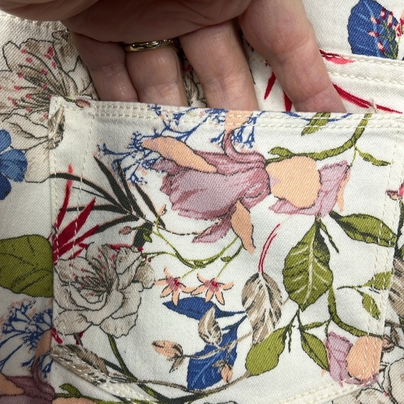 J. Jill Womens Jeans 0P Pink Blue Green Authentic Fit Slim Ankle Floral Stretch - Picture 7 of 15